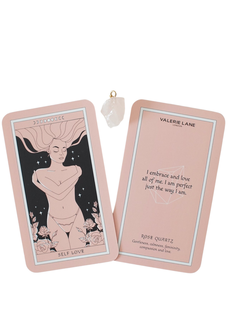 Rose Quartz Charm & Affirmation Card - The Universal Stone of Love