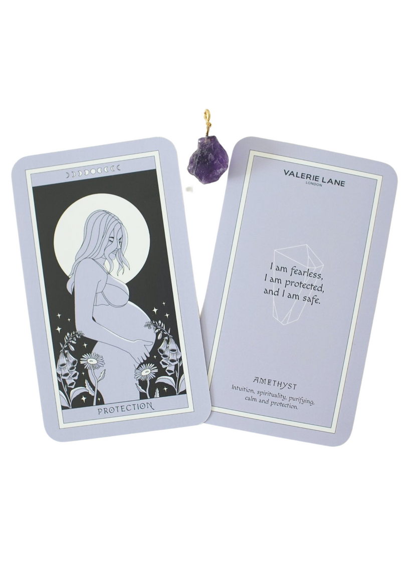 Amethyst Charm & Affirmation Card - The Stone of Protection